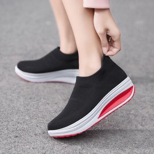 Plus size wedges shoes woman 2021 new fashion mesh breathable platform casual shoes women sneakers female footwear plus size