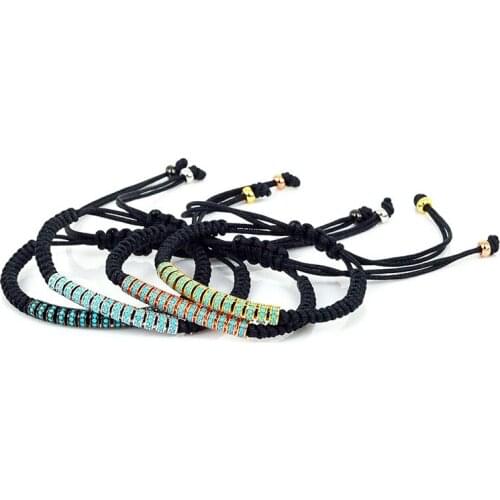 Macrame Braided Rope Bracelets for Women and Men Blue Sky CZ Charm Braiding Bracelet Women Gift Fashion Style Handmade Gift