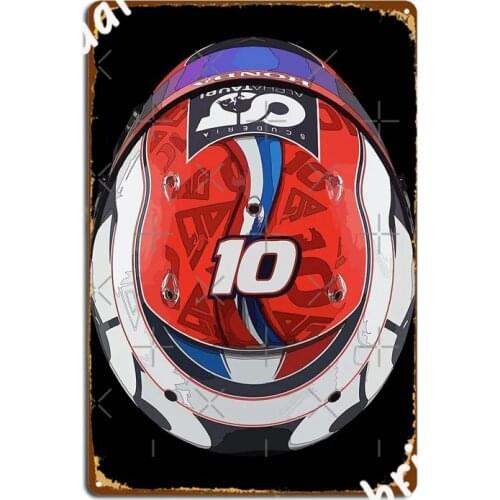 Pierre Gasly Helmet Metal Signs Cinema Garage Club Bar Classic Plaques Tin sign Posters
