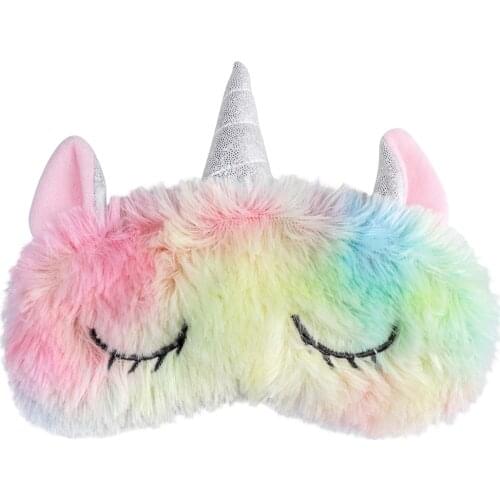 1PC Cute Sleep Eye Mask Ice Cream Unicorn Soft Sleeping Eye Cover Mask for Women Girls Kids Home Traveling