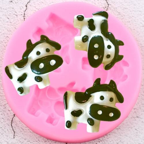 Cute Cows Silicone Molds Animals Chocolate Mold Cupcake Topper Fondant Cake Decorating Tools Candy Polymer Clay Soap Resin Mould