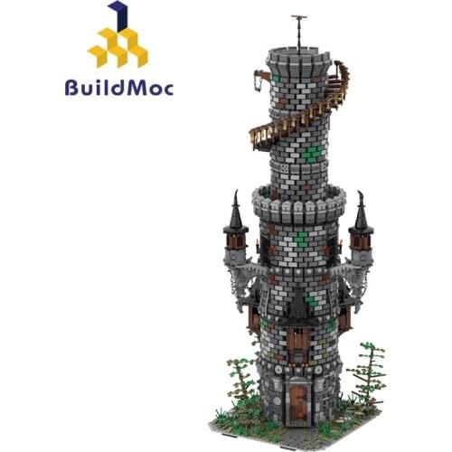 BuildMoc Wizards Tower The Medieval Smithy Stores Town Architecture Retro Castle Dark Souls Mini Japanese Blocks Model Building