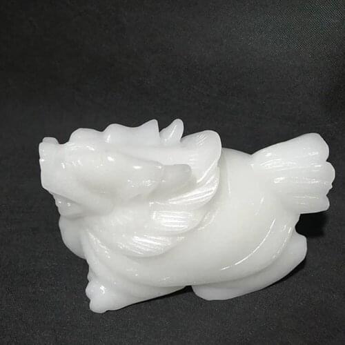 Natural Alabaster Dragon Turtle Ornaments China Fengshui Quartz Crystal Tortoise Wealth Lucky Statue Crafts Home decoration