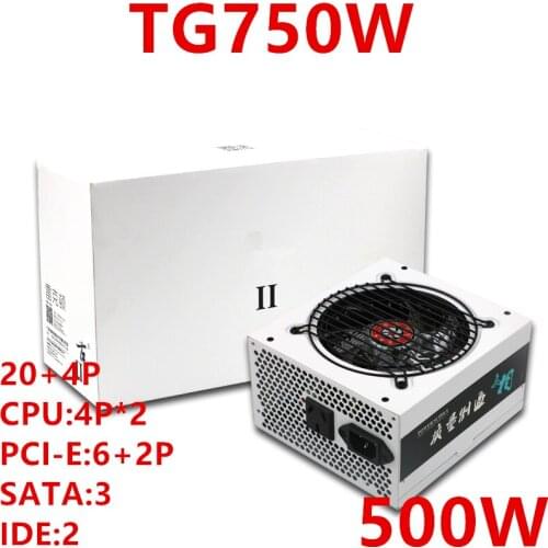 New Original PC PSU For TG Brand PCI-E Rated 500W Peak 750W Power Supply TG750