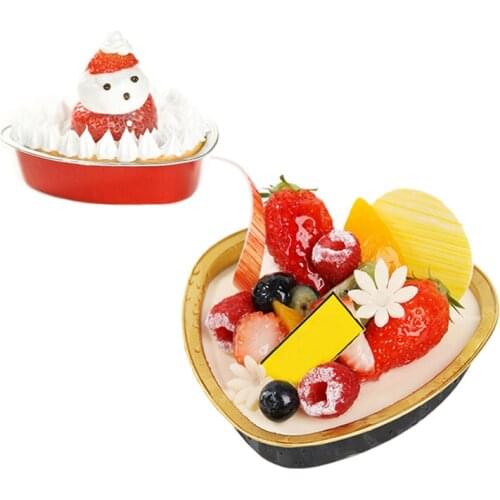 Heart Shaped Disposable Pudding Cup Miniature Aluminum Foil Pudding Cup Sauce Cup Tiramisu Baking Mold Cheese Heating Tool 255ml