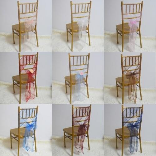 Organza Chair Knot Romantic Wedding Chair Decoration Christmas Birthday Banquet Hotel Party Chairs Sashes Bow Hotel Supplies