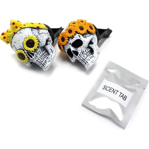 Car Interior Air Freshener Skull Vent Clip Outlet Air Condition Diffuser Solid Flavoring Perfume Fragrance Auto Vent Ornaments
