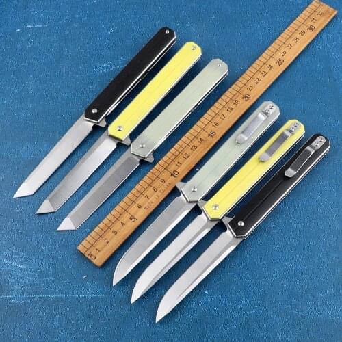 Outdoor folding knife D2 blade G10 handle tactical camping hunting walking self-defense pocket fruit kitchen knife EDC tool