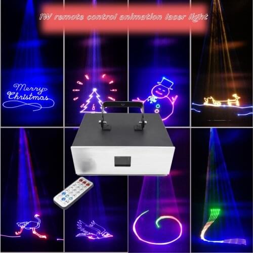 1W full color 3D Laser projector Bluetooth APP editing advertising Christmas animation pattern disco DJ flash stage light