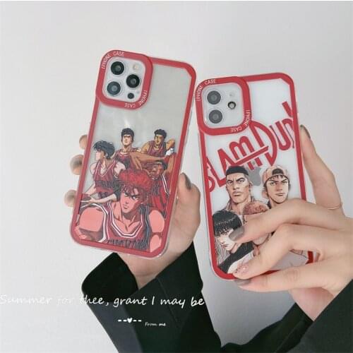 Hot Japan Cartoon Slam Dunk Anime Luxury Phone Case for iPhone 12 11 Pro Max XR Xs Max X 7 8 Plus SE Soft Clear Shockproof Cover