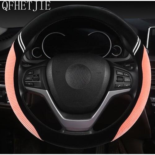 QFHETJIE Winter New Exquisite Plush Car Steering Wheel Cover Non-slip Wear-resistant and Durable Interior Stylish and Beautiful