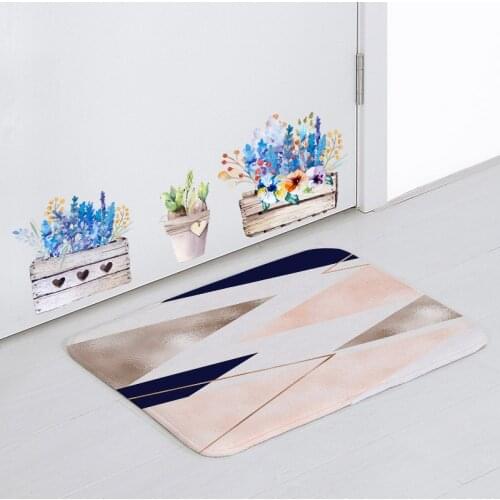 Luxury And Stylish Marble Texture Welcome Door Mat Stairs Decoration Non-Slip Rug Geometric Leopard Bathroom Absorbent Mat A