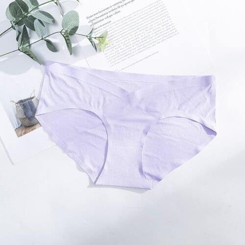 Ice Silk Seamless Panties For Underwear Women Seamless Transparent Solid Color Corset Lace Sexy Lingerie Briefs Cotton Thong