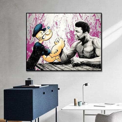 Modern Graffiti Art Two Guys Wrist Off Canvas Painting Poster Print Wall Art Picture For Living Room Home Decor Frameless