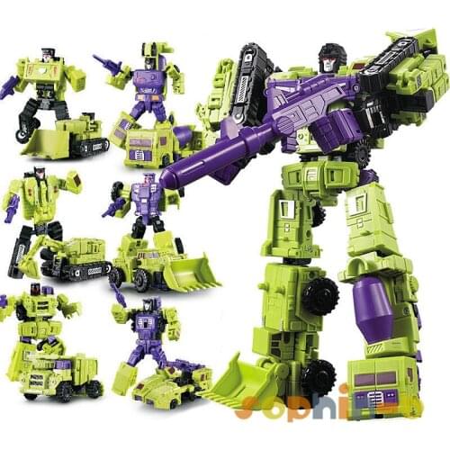 Transformed Combiner Wars Devastator All 6 Complete ABC set Figures Metal Parts