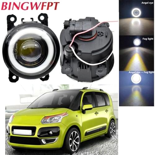 High Quality Fog light For Citroen C3 C4 C5 C6 C-Crosser Xsara Picasso 1999-2015 Front Bulb LED Angel Eye