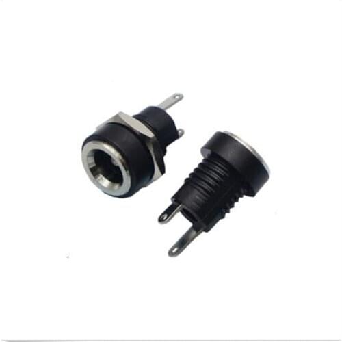 10PCS/LOT DC022B DC Power Supply Jack Socket Female Panel Mount Connector 5.5X 2.1mm Plug Adapter 2 Pins 5.5*2.1 DC-022B