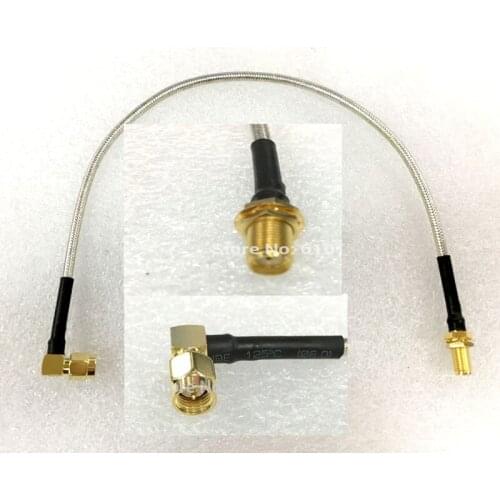 10pcs/lot SMA Female to Right Angle SMA Male Plug RF Extension Coax Pigtail Semi-rigid Cable RG402 50cm