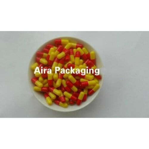 1000pcs/lot Red and Yellow Various Powder Refillable DIY Mask Storage Bottle Gelatin Empty Medicine Capsule Shells Size 1