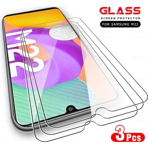 3pcs glass for samsung galaxy m22 screen protector for samsung galaxy m22 m 22 22m sm-m225f 6.4'' tempered glass safety films