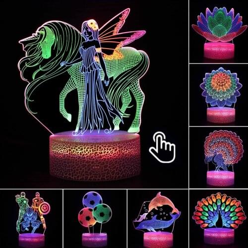 3D Illusion Night Light 3 Color LOVE Heart-shaped Model LED Lamp Bedside Night Lamps Anniversary Atmosphere Decor Birthday Gifts