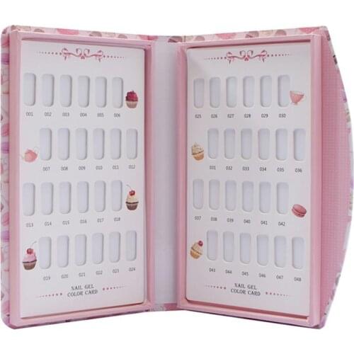 48 Colors Fashion Nail Gel Polish Color Card Chart Blank Display Book Nails Decoration Manicure Salon Showing Tools