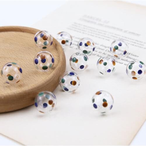 6pcs Paint Transparent Little Round Glass Bubble Earrings For Girls 2020 Hair Ornaments Beaded Material Diy Jewelry Accessories