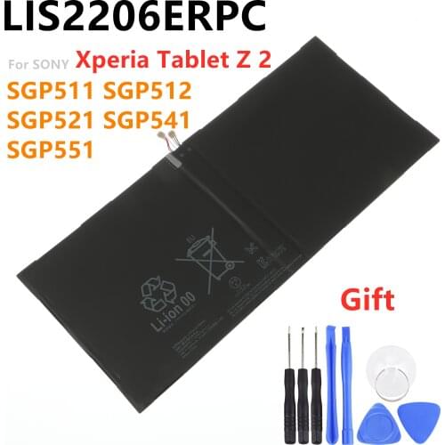 LIS2206ERPC Xperia Tablet Z2 Z 2 Tablet Battery For SONY SGP541CN SGP511 SGP512 SGP521 SGP541 SGP551 Tablet + Free Tools