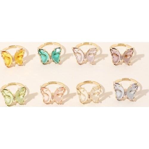 Butterfly Rings Vintage Acrylic Rings Finger Ring Women Charm Jewelry ringen voor vrouwen pierscionki