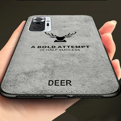 For xiaomi redmi note10 pro case deer pattern fabric cloth cover redmy note 10 pro 10s 10t soft silicone bumper shockpoof coque