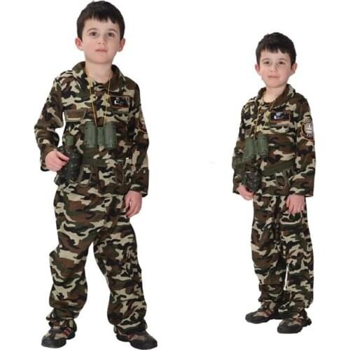 Shanghai Story children stage army costumes Halloween costume special forces handsome soldier jacket pants camouflage clothing