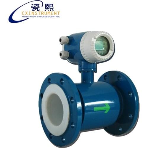 DN50 carbon steel electromagnetic flow meter with pulse and 4-20mA output, PTFE lining,SS316L electrode,integrated type IP65
