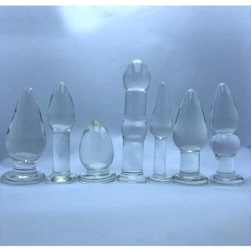 Crystal Glass Butt Plug Vagina Anal Dildo Bead Fake Penis Adult Sex Toy Smooth Anal Plug For Women Men