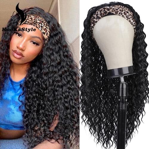 Afro Kinky Curly Headband Wig For Black Women Scarf Brazilian Hair Wig For Black Women Fashion Style Glueless Brazilian Hair