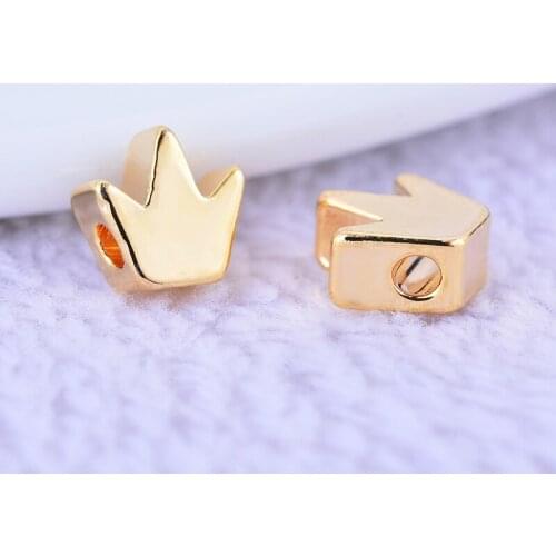 JFE39 Lovely Crown Spacer Beads Gold Electroplated Bead Accessories Fashion DIY Jewerly Finding Wholesale 100pcs/lot