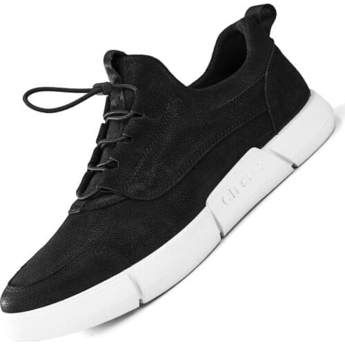 2020 New Sneakers New Fashion High Quality Soft Simple Casual Shoes Men Comfortable Breathable Ultra-light Genuine Leather Shoes