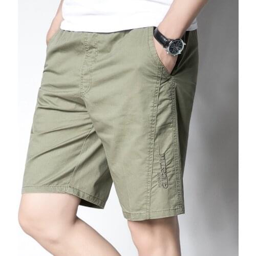 Summer Cotton Solid Shorts Men 2021 New High Quality Casual Business Social Elastic Waist Men Shorts Beach Shorts
