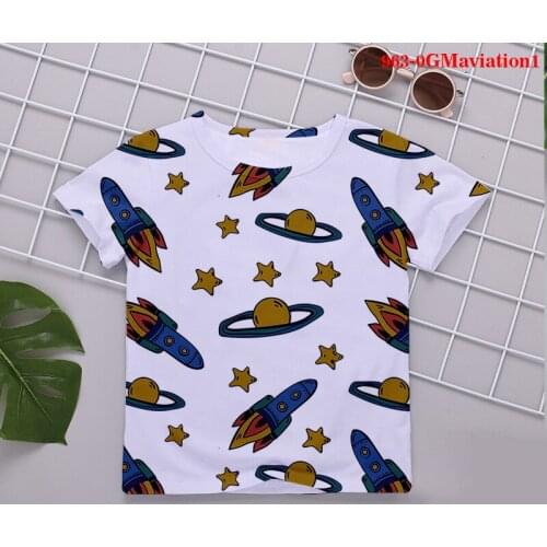 3D Printed Spaceship Summer Childrens T-shirt Kids O-Neck Short Sleeve Boys Cartoon Anime Full Color Short T shirt Girls Tops