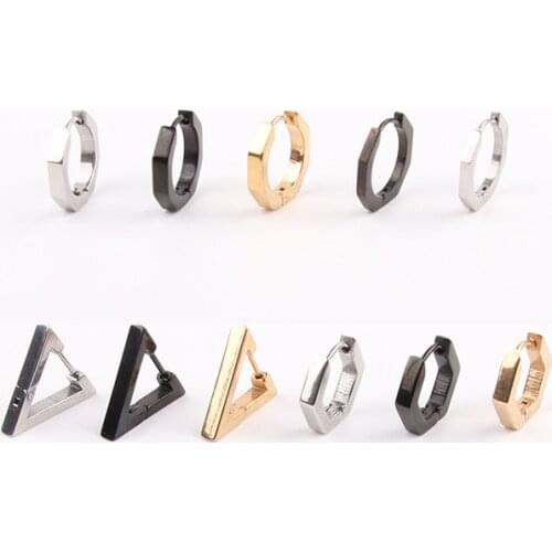 Moda 2020 Original Design Titanium Stainless Steel Hoop Earrings Bohemia Geometry Square Triangle Earrings Jewelry for Women