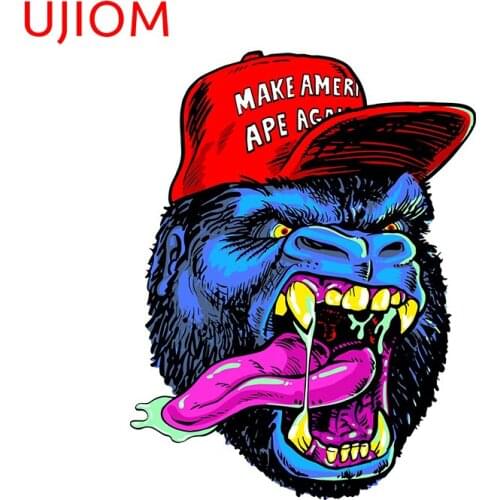 UJIOM Wall Stickers Gorilla Head Sticker Room Decorations Accessories Doors Window Wallpaper Bedroom Home Decor PVC Art Decals