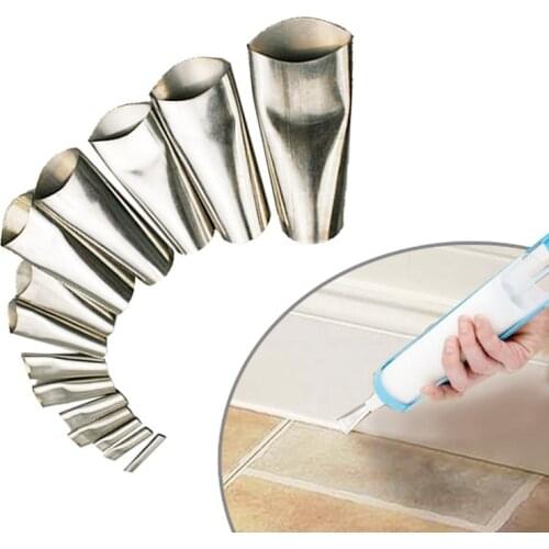 Caulking Nozzle Applicator Finishing Tools Glass Glue Gun Head Stainless Steel Mouth For The Renovator Scraper Grout Tool Part