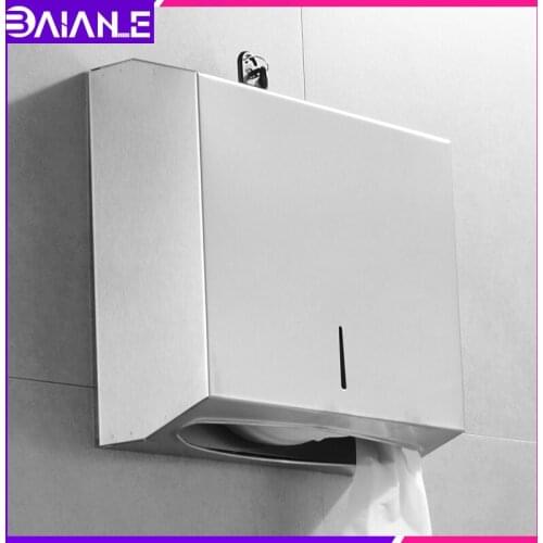 Toilet Paper Holder Box Waterproof Bathroom Stainless Steel Paper Towel Dispenser Wall Mounted WC Tissue Roll Paper Holder Rack