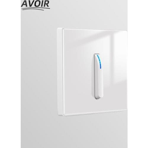 Avoir Wall Light Switch General Standard EU UK FR Sockets And Button Switches White Glass Panel Electrical Outlets With USB Plug