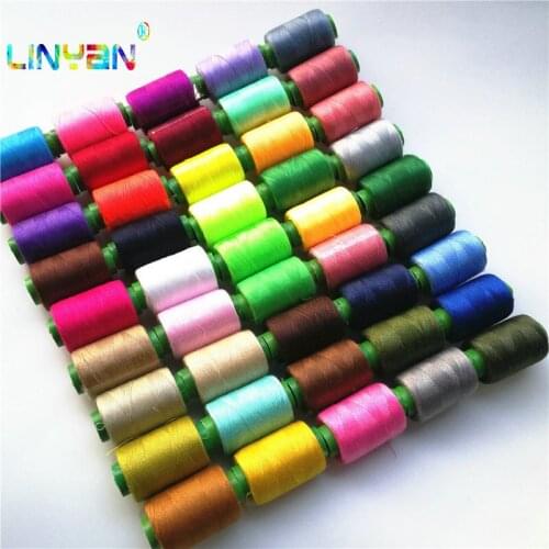 10 pieces rainbow spun polyester threads Overlocking Sewing Machine Thread Yarn for knitting polyester sewing kit overlock t49