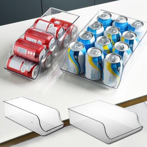 Refrigerator Organizer Storage Rack Food Container Plastic Transparent Fridge Storage Box Cold Beer Cola Soda Cans