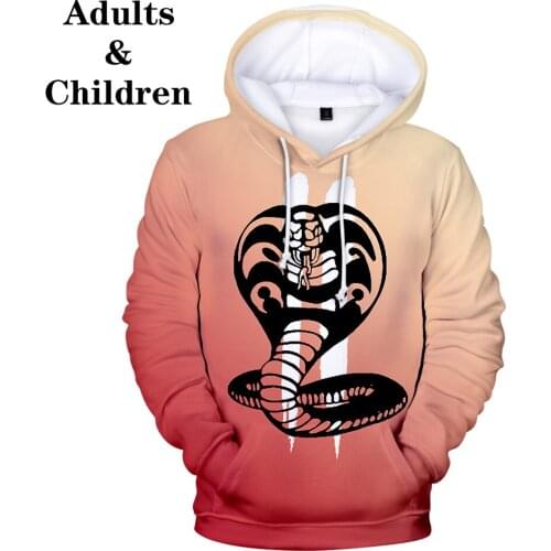 Popular Harajuku Cobra Kai Children Kids 3D Hoodies Fashion Cobra Boy Girl Men Women Autumn 3D Hooded Sweatshirts C Kids Clothes