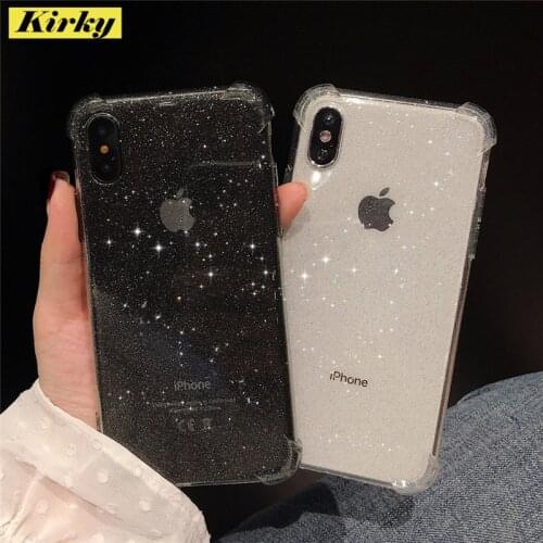 For iPhone 12 Luxury Case Glitter Sequins Soft Bling Clear Phone Case For iPhone 11 Pro Max X XR 7 8Plus SE Shockproof TPU Cover