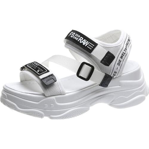 5cm platform womens sandals summer shoes buckle Slides casual sandals womens sports shoes summer sandalia mujer