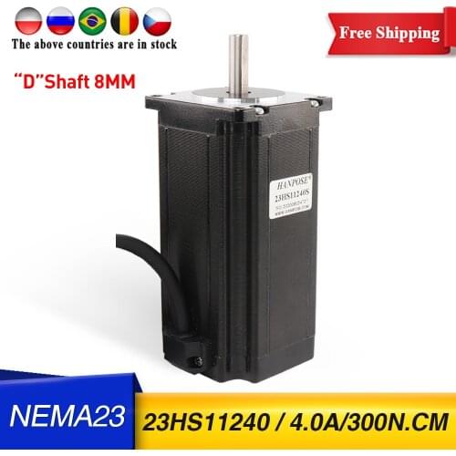 Free shipping NEMA23 stepper motor 112mm 4.0A 300N.cm 23HS11240 black motor for robot for 3D Medical machinery accessories