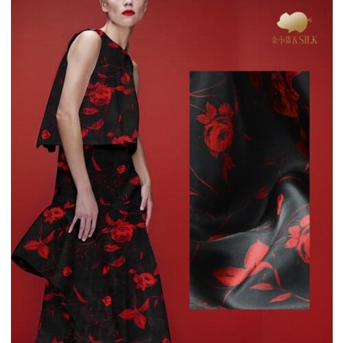 Rose digital printing silk organza satin fabric 12mm smooth and delicate shirt dress silk fabric satin wholesale silk cloth